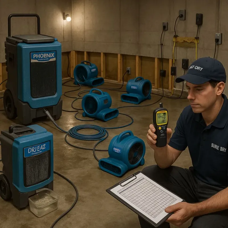 Structural Drying and Dehumidification process in Pittsboro, NC